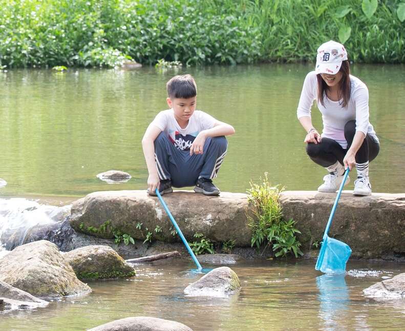 大沟溪生态治水园区内有清凉小溪可以戏水。（摄影／赖智扬）