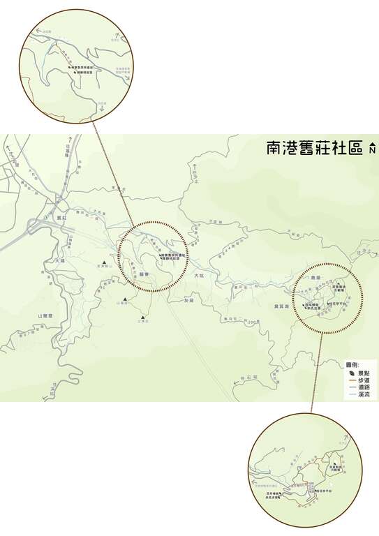 舊莊社區漫遊地圖(圖片來源：臺北市政府工務局大地工程處)