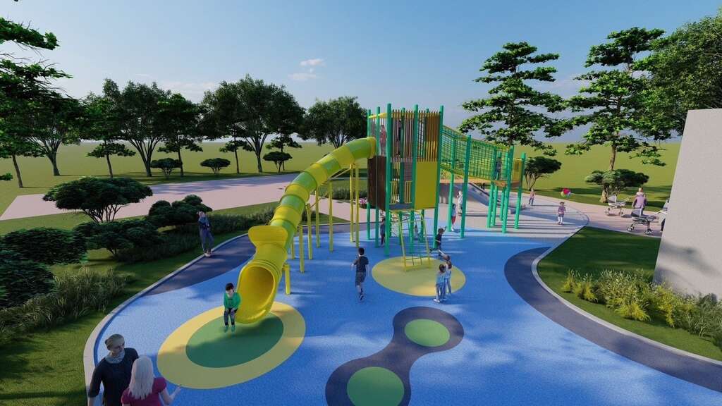 富民生態公園兒童遊戲場願景圖(圖片來源：臺北市政府工務局公園路燈工程管理處)