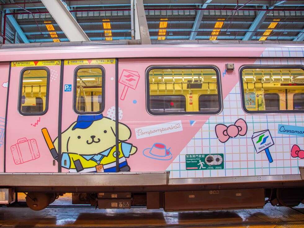 台北捷运携手三丽鸥图片(图片来源：台北大众捷运股份有限公司)