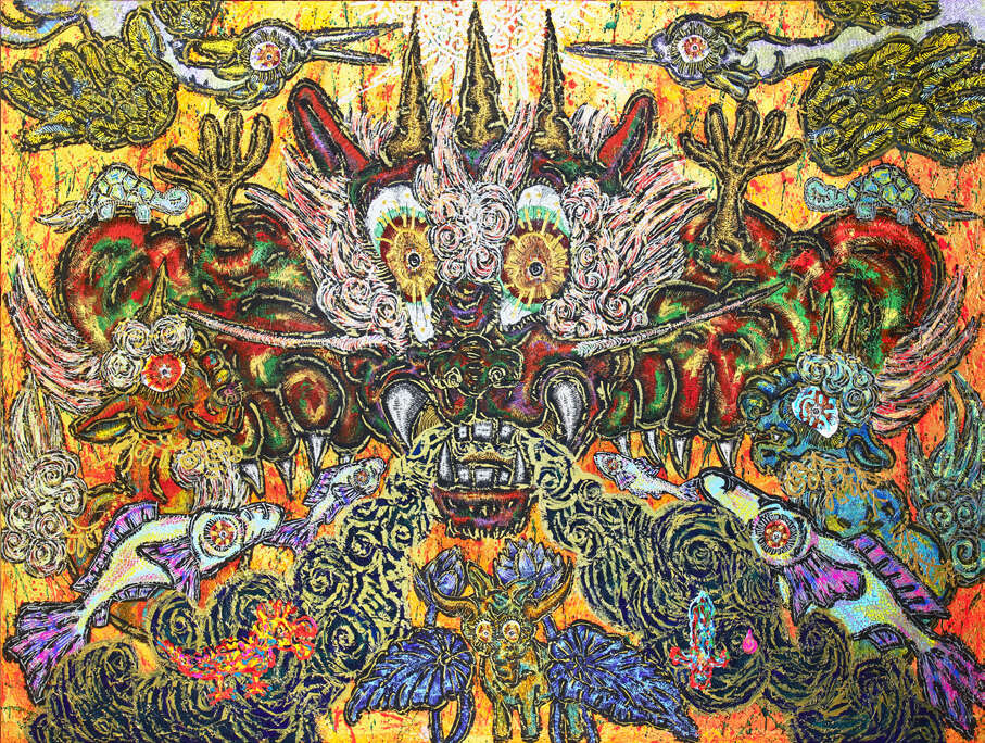 P36-41_日本艺术家小松美羽的画作《世人皆可成龙》将制作成灯饰，让民众近距离欣赏。