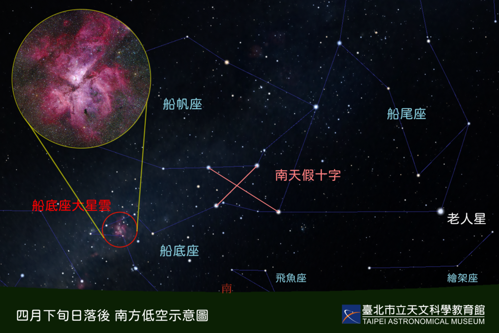 20240416 南天星群上半夜(图片来源：台北市立天文科学教育馆)