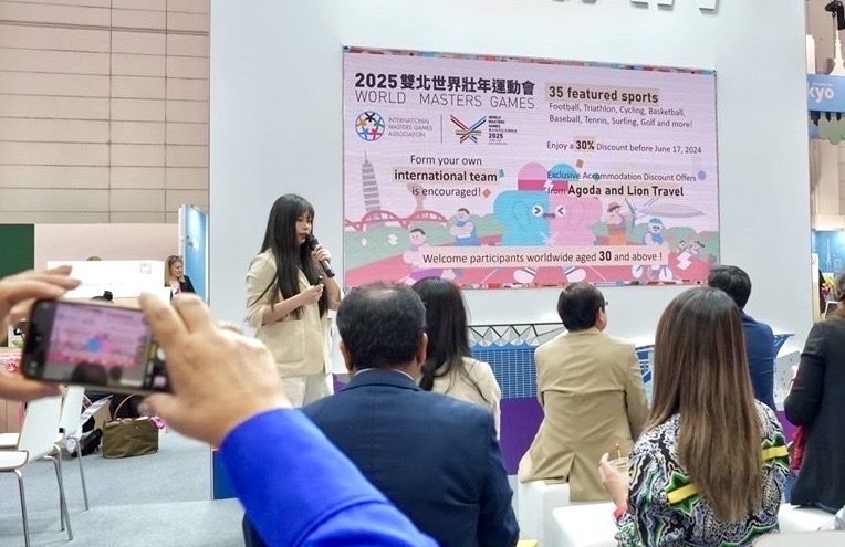 臺北市團隊向國際買家簡報介紹臺北的觀光與會展資源(圖片來源：Meet Taiwan)