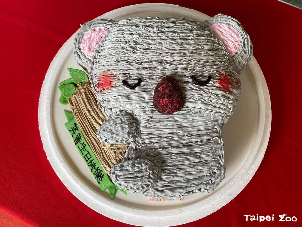 动物园特地准备无尾熊造型蛋糕献上生日祝福(图片来源：台北市立动物园)