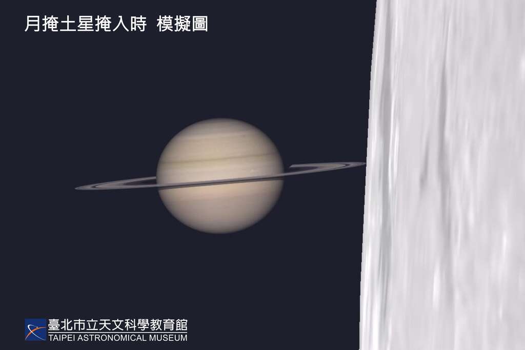 20240725 月掩土星 模擬圖(圖片來源：臺北市立天文科學教育館)