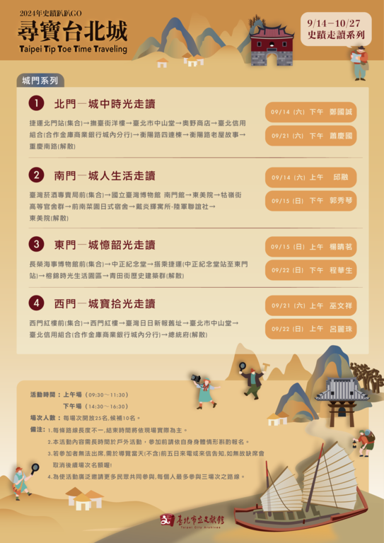 假日系列导览路线表1(图片来源：台北市立文献馆)