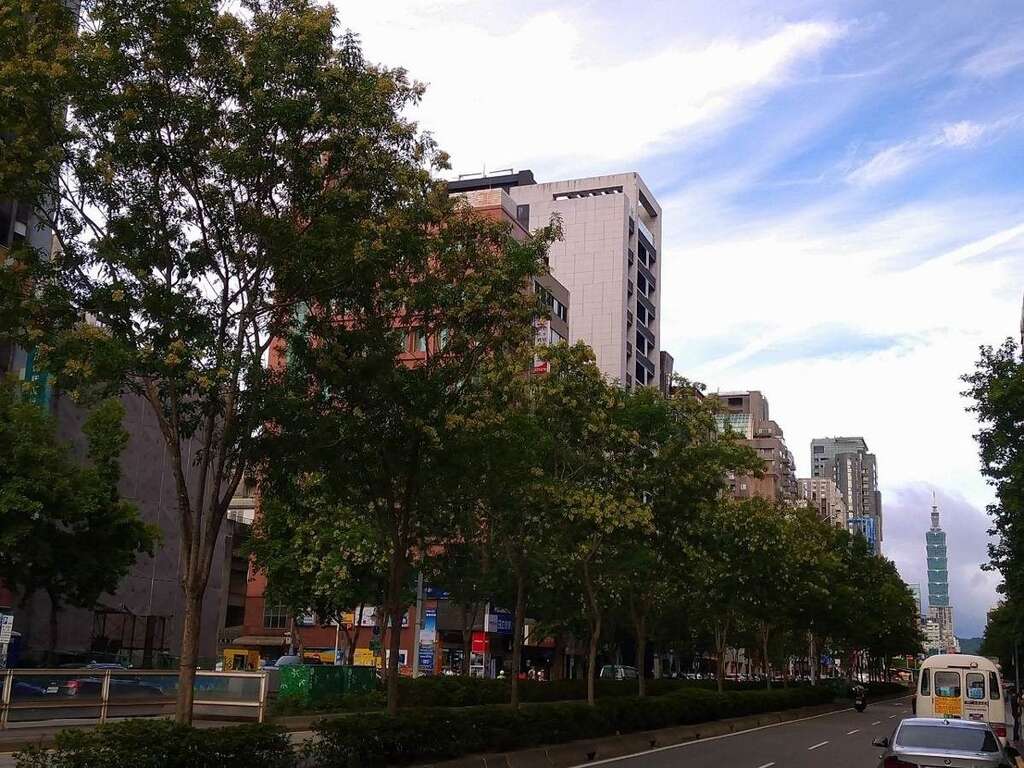 信义路景观横贯东区永康国际商圈、临江街及通化夜市商圈、信义商圈等(图片来源：台北市政府工务局公园路灯工程管理处)