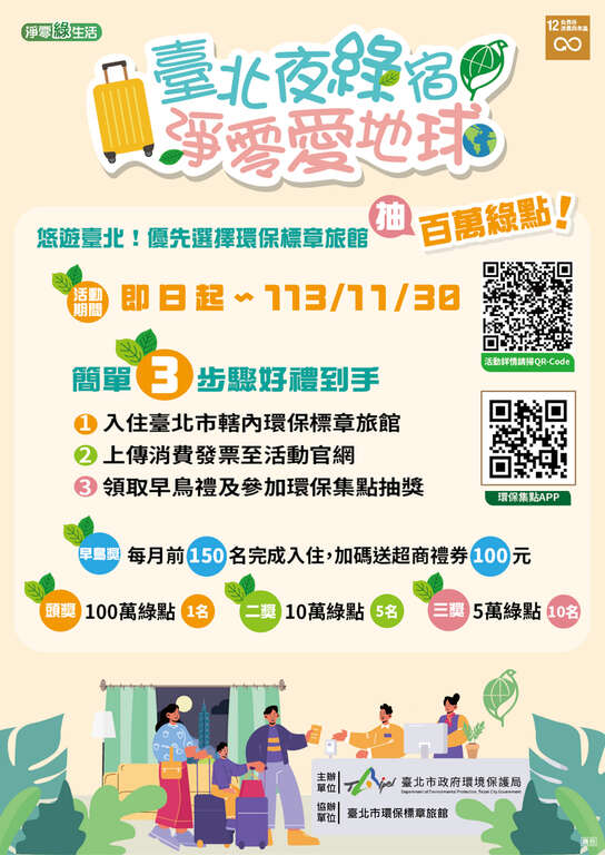 台北夜绿宿活动海报(图片来源：台北市政府环境保护局)