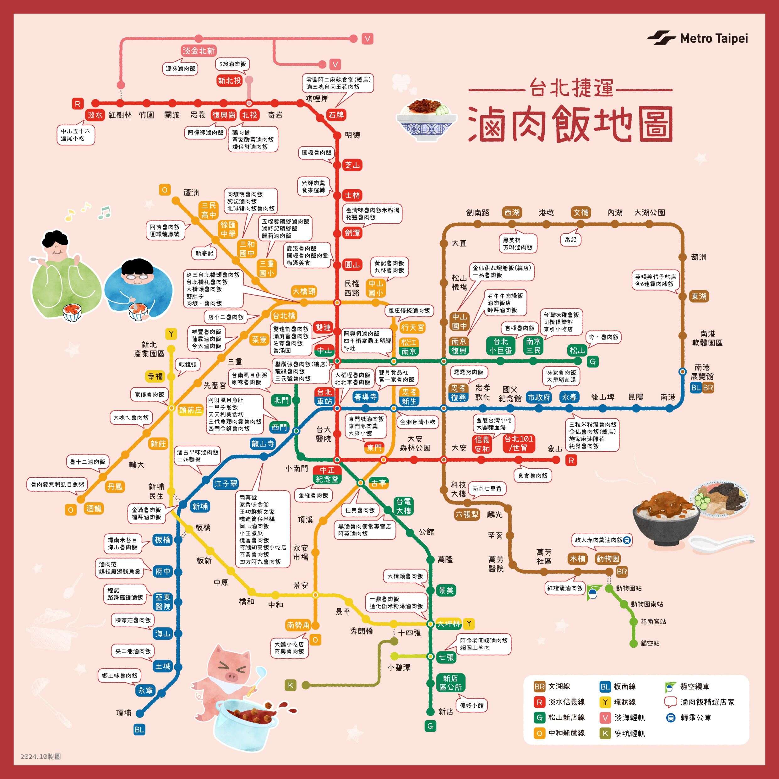 卤肉饭地图(图片来源：台北大众捷运股份有限公司)