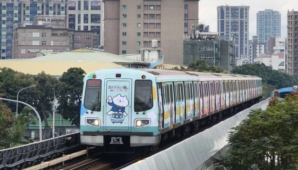 「反應過激的貓」彩繪列車(圖片來源：臺北大眾捷運股份有限公司)