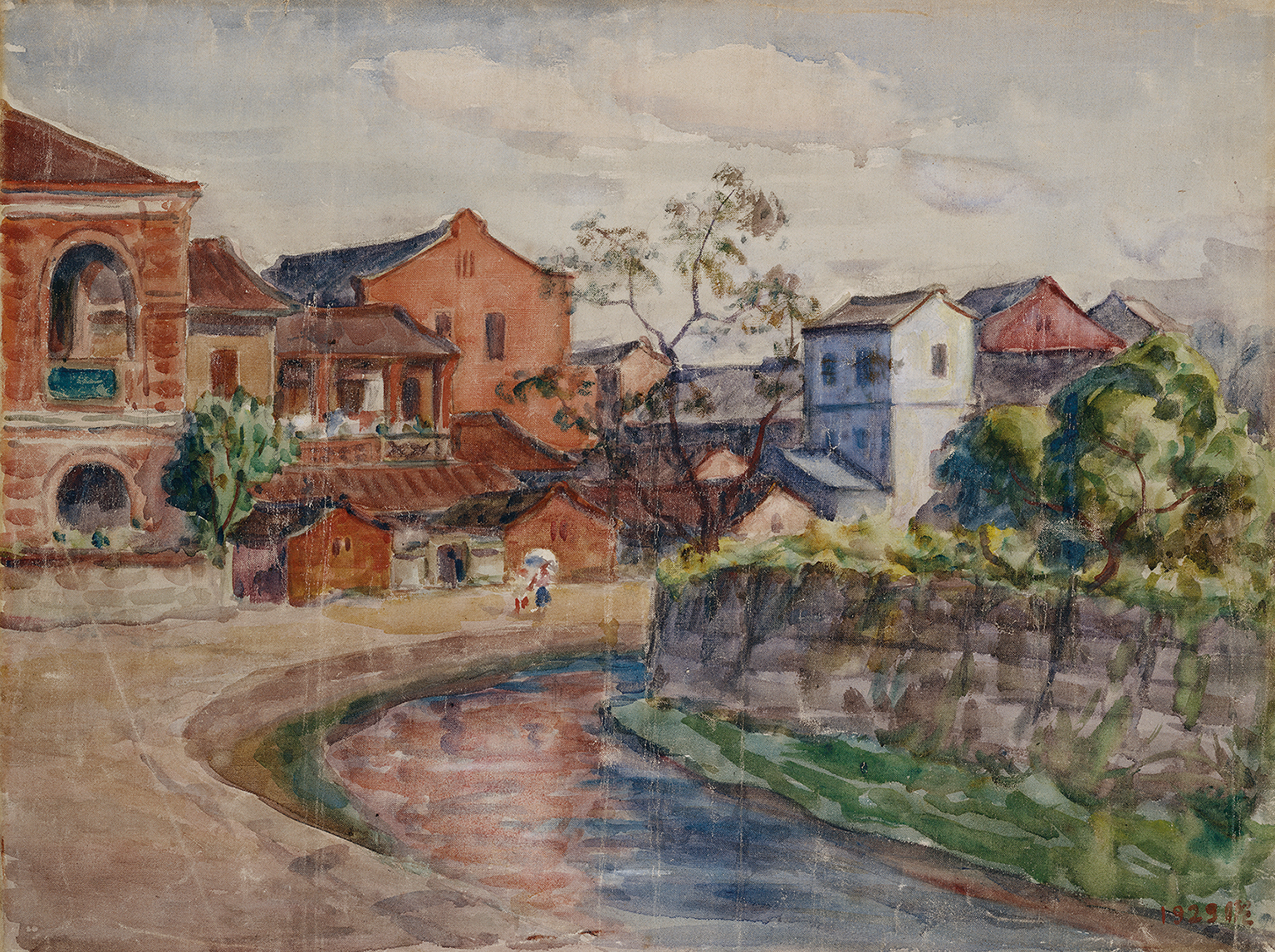 5.倪蒋怀的《里通》描绘了1920年代末期大稻埕港仔沟的风光。-RGB