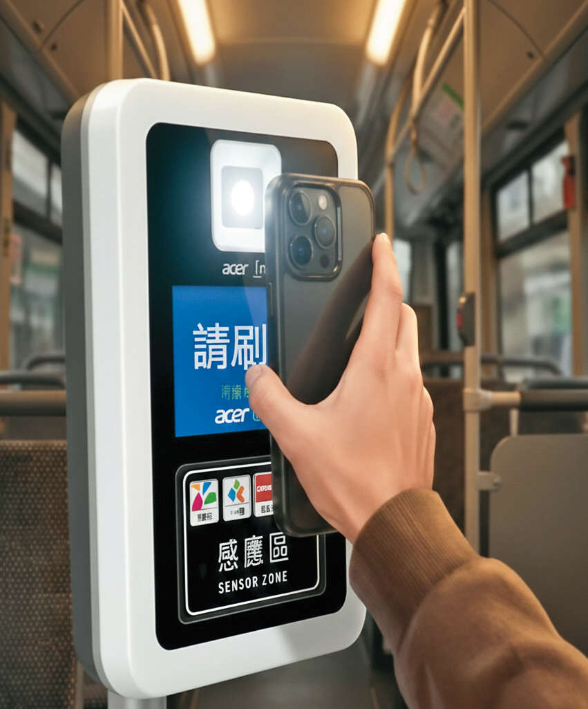 P38-41 台北新日常-4@台北市交通局-民眾只要用手機開啟交通乘車碼,即可輕鬆搭乘捷運與公車。(圖/台北市交通局)