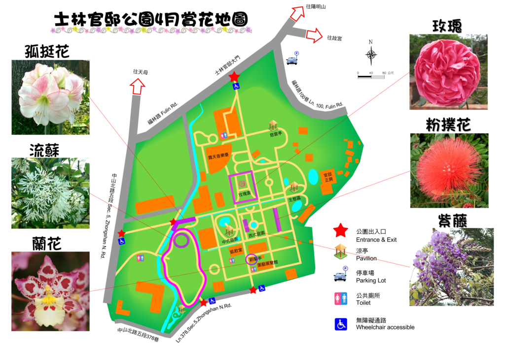 图8.士林官邸公园4月赏花地图，是您按图索骥感受春意的好帮手