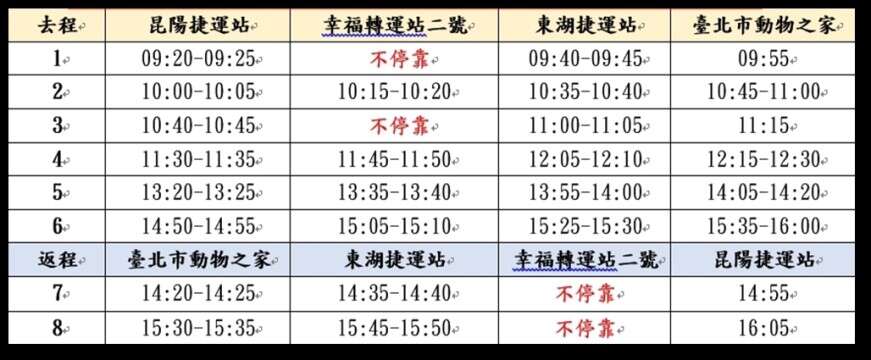 时刻表