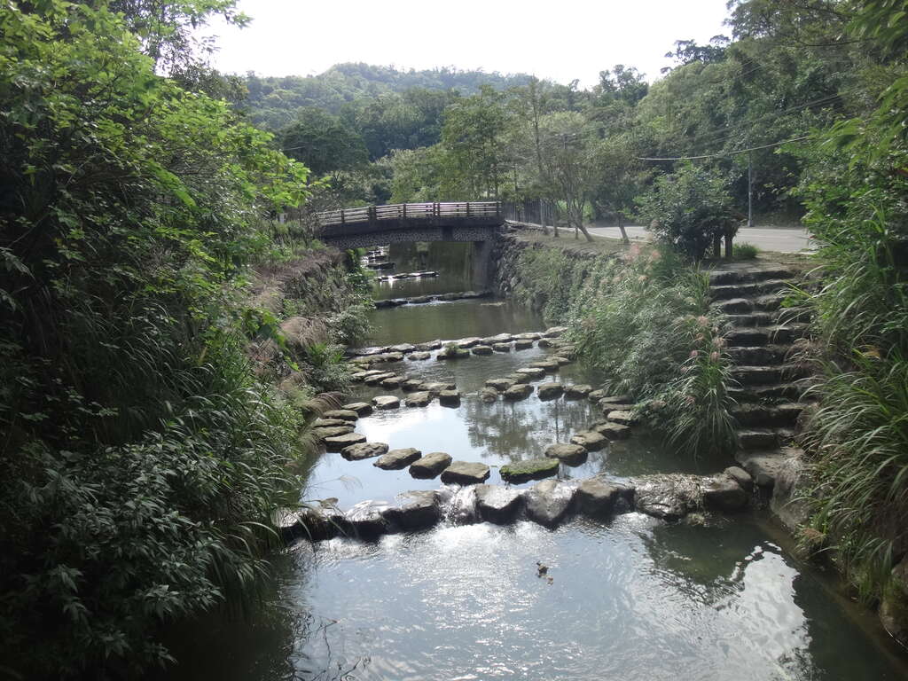 四分溪畔双心造型跳石
